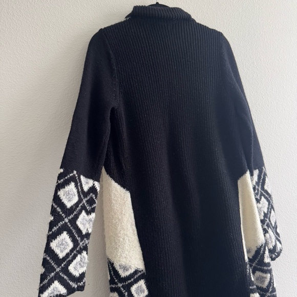 Vince Graphic Texture Cardigan Longline Wool Alpaca Blend Knit Mixed Pattern - Picture 10 of 15